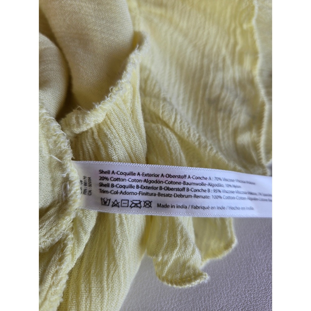 Free People Adella Slip Dress Butter Yellow Lace Mini Dress Size L Boho Coquette - Picture 9 of 9